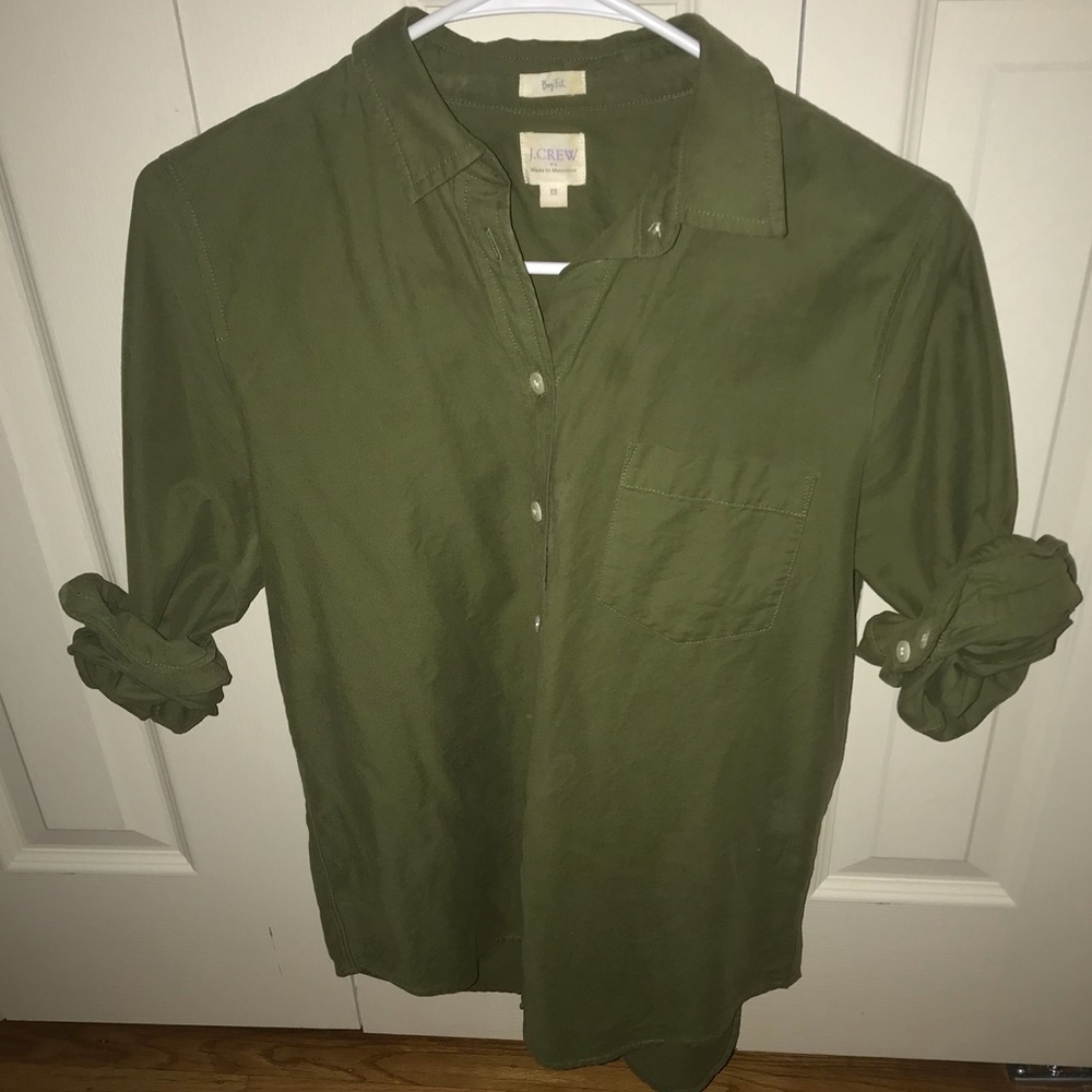 Jcrew army green shirt